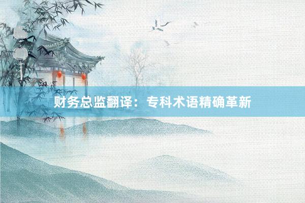 财务总监翻译：专科术语精确革新